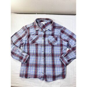 Guide Series Plaid Flannel Shirt Mens XL Long Sleeve 100% Cotton Red Blue Yellow